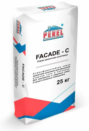 Серая цементная шпатлевка Perel Facade-c 0650 купить в "Строй-Ресурсе"